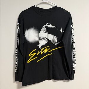 Elton John -Farewell yellow brick road tour Black Long Sleeve Shirt men’s small